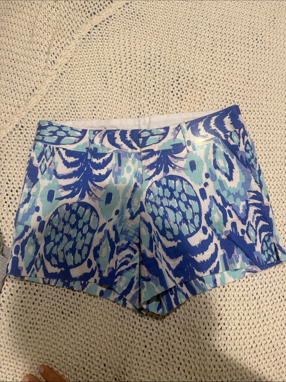 Lilly Pulitzer Blue & Aqua Ikat Print Shorts